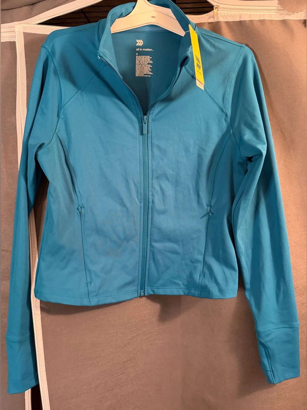 all in motion Women's Teal Dynamic Flex Full-Zip Jacket Medium NWT